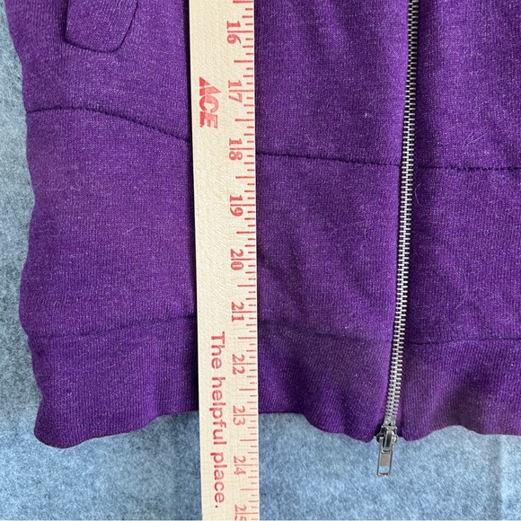 MONROW Women's Zip Front Quilted Vest Purple Pockets Size Extra Small / Small - Picture 6 of 8